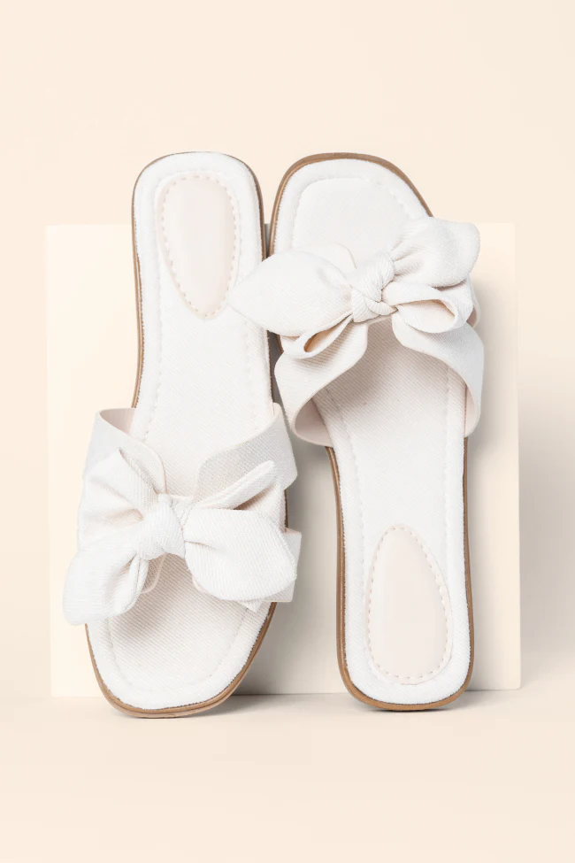 Reagan Ivory Bow Sandals FINAL SALE - Terpint