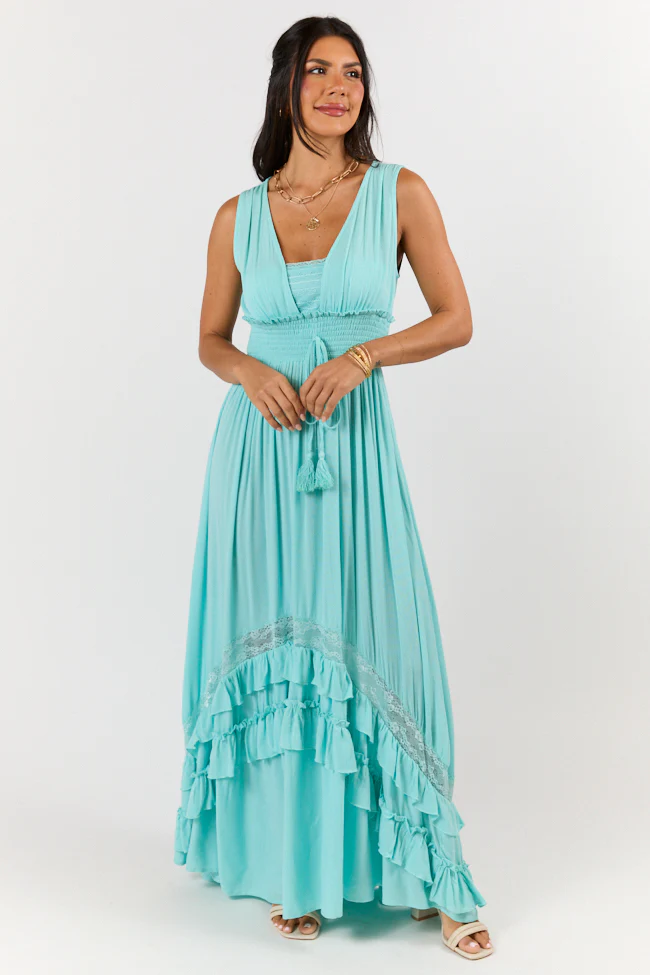 Lucky To Have You Light Blue Sleeveless Maxi Dress SALE - Terpint