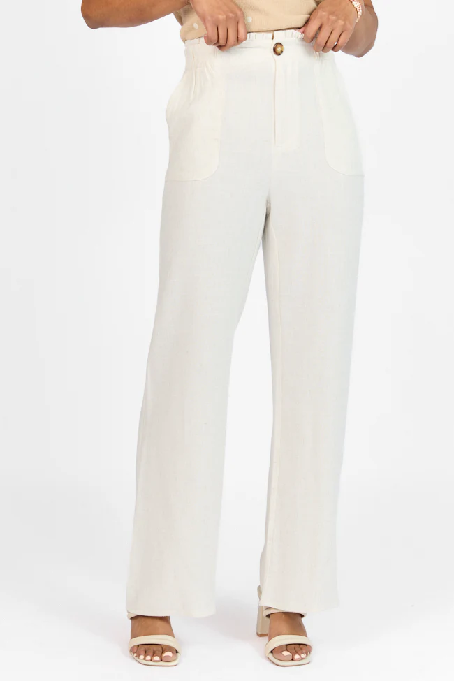 Wish For This Beige Linen Blend Trousers FINAL SALE - Terpint