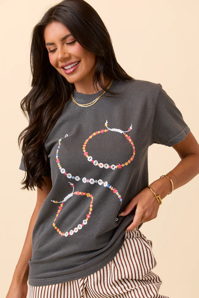 Friendship Bracelets Dark Grey Graphic Tee - Terpint