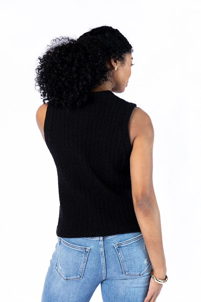 Never Settle Black Sweater Vest FINAL SALE - Terpint