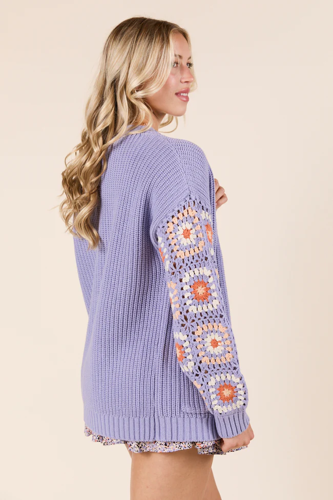 Posie Crochet Purple Sweater - Terpint