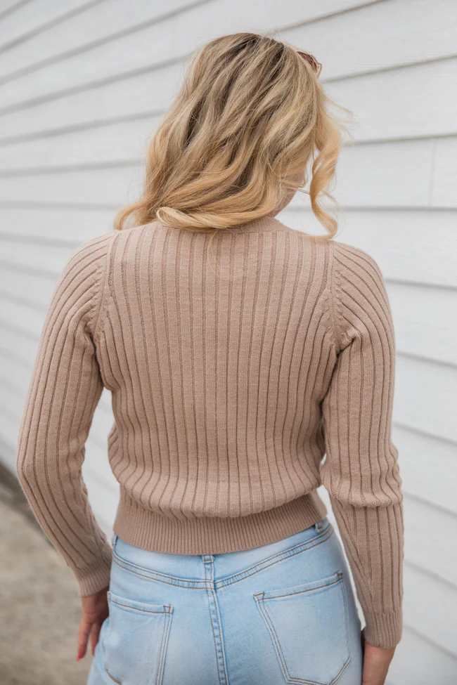 What You Needed Taupe Ribbed Cardigan FINAL SALE - Terpint