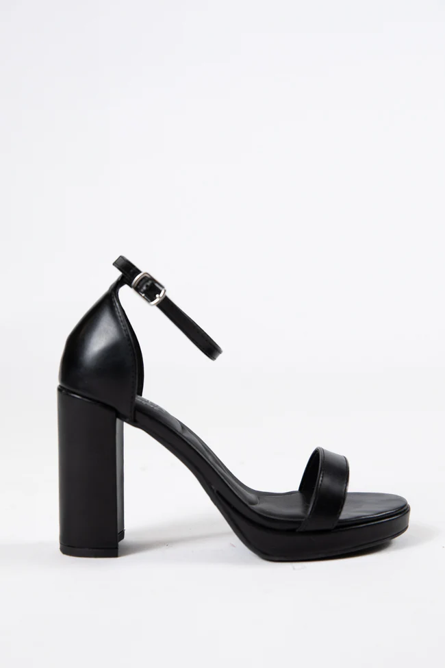 Shivani Black Leather Heels FINAL SALE - Terpint