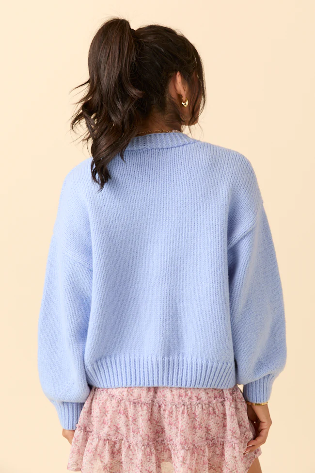 Goldie Long Sleeve Blue Boots Cardigan - Terpint