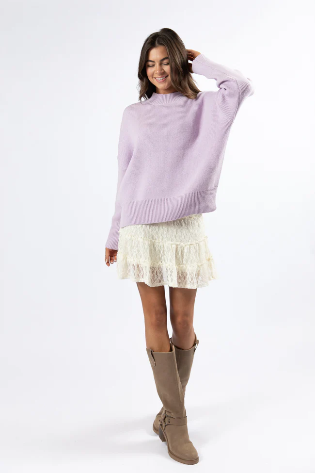 A Great Escape Lilac Oversized Sweater FINAL SALE - Terpint