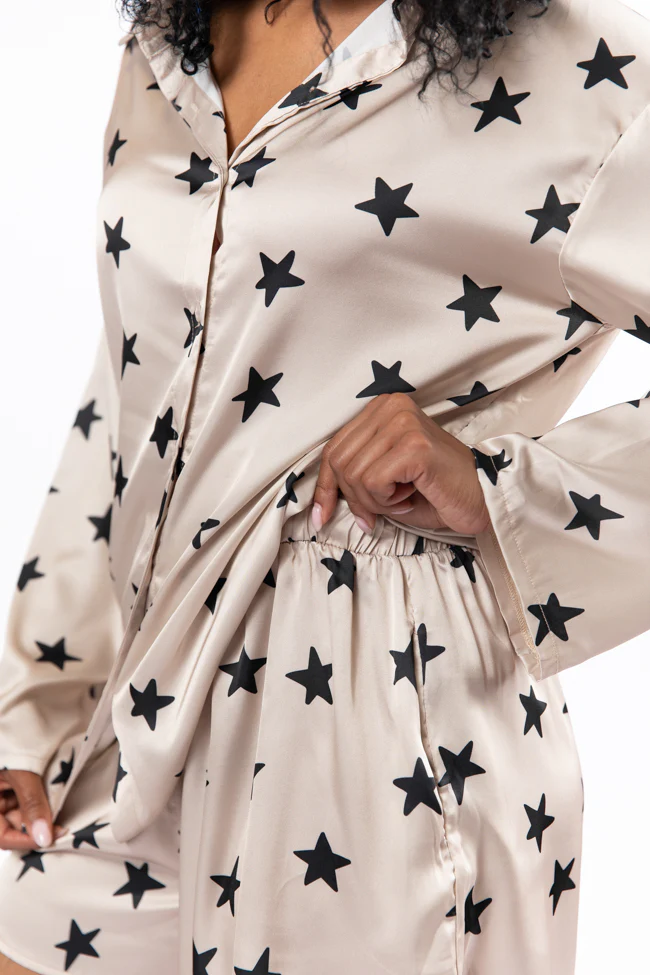 Pajama Party Neutral Stars Pajama Shorts FINAL SALE - Terpint