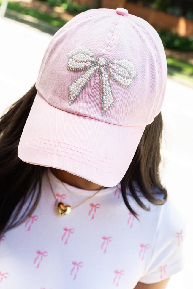 Pink Pearl Bow Hat - Terpint