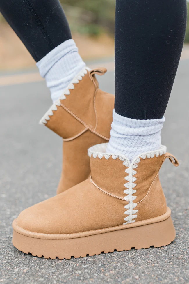 Cassie Chestnut Embroidered Mini Boots FINAL SALE - Terpint