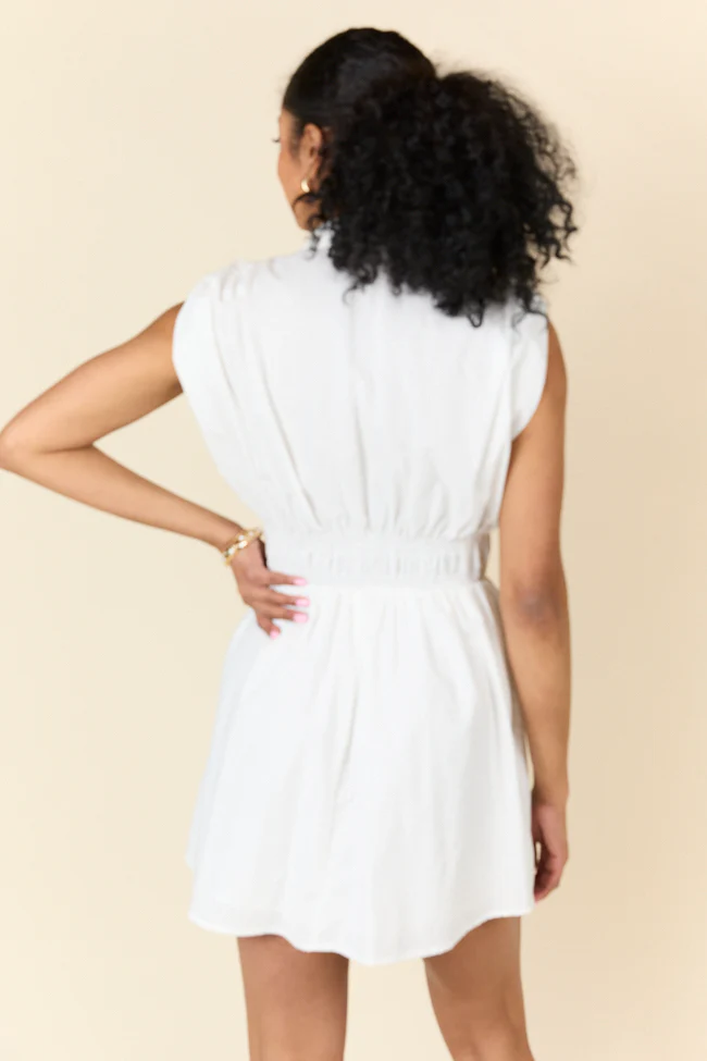 Simply Unforgettable White Collared Dress FINAL SALE - Terpint