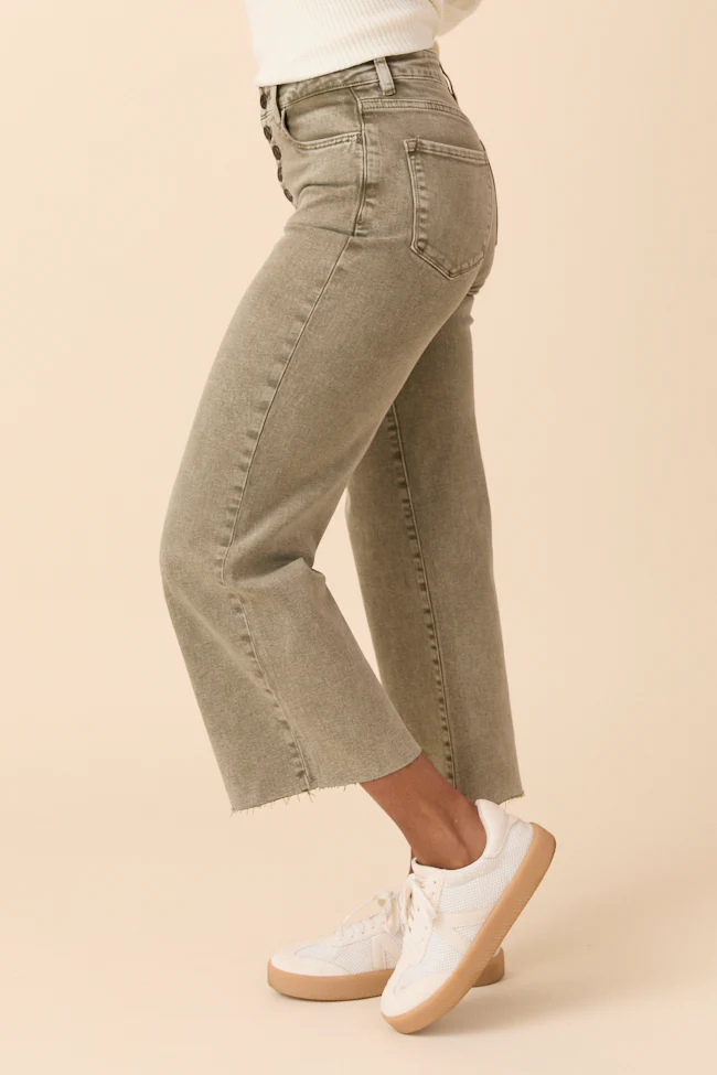 Malia Martini Green High Rise Wide Leg Jeans - Terpint