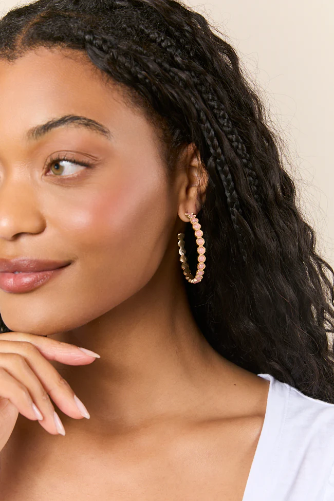 Buffy Pink Hoop Earrings - Terpint