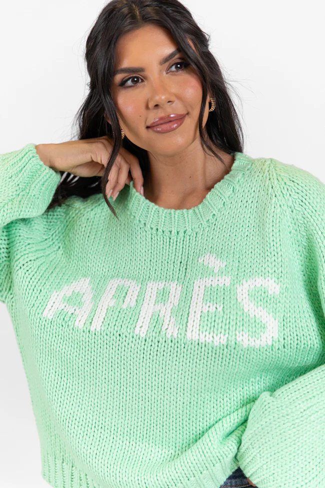 Apres Party Green Sweater FINAL SALE - Terpint