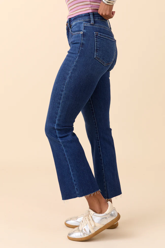 Michaela Dark Wash Crop Flare Jeans - Terpint