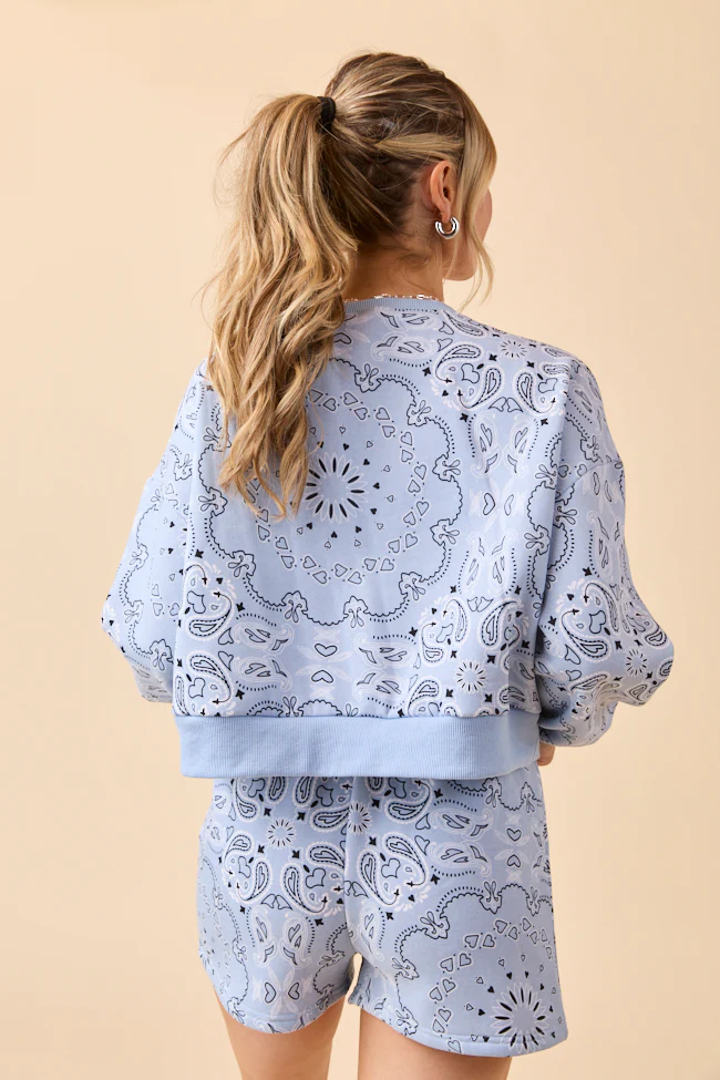 Lilah Blue Paisley Lounge Set DOORBUSTER - Terpint