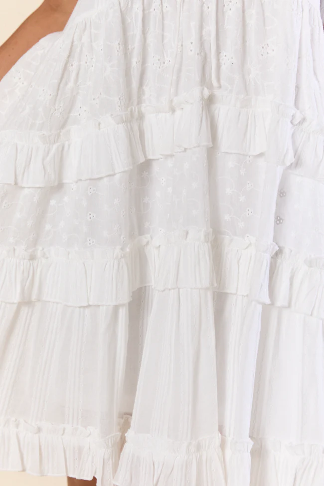 Pure Charm White Ruffle Babydoll Dress FINAL SALE - Terpint