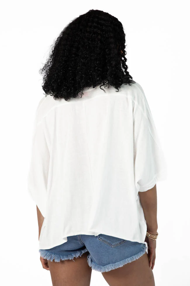 Great Days Ahead Ivory Asymmetrical Hem Tee FINAL SALE - Terpint