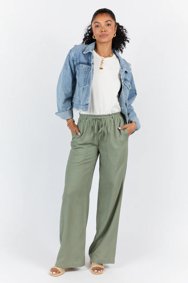 Charmed Moment Sage Pull On Pants DOORBUSTER - Terpint