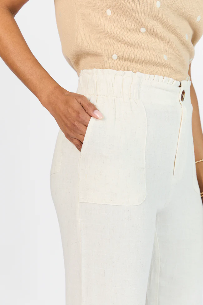 Wish For This Beige Linen Blend Trousers FINAL SALE - Terpint