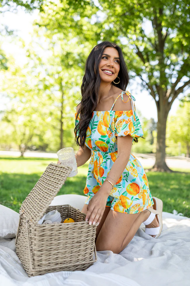 Easy Peasy Citrus Print Romper FINAL SALE - Terpint