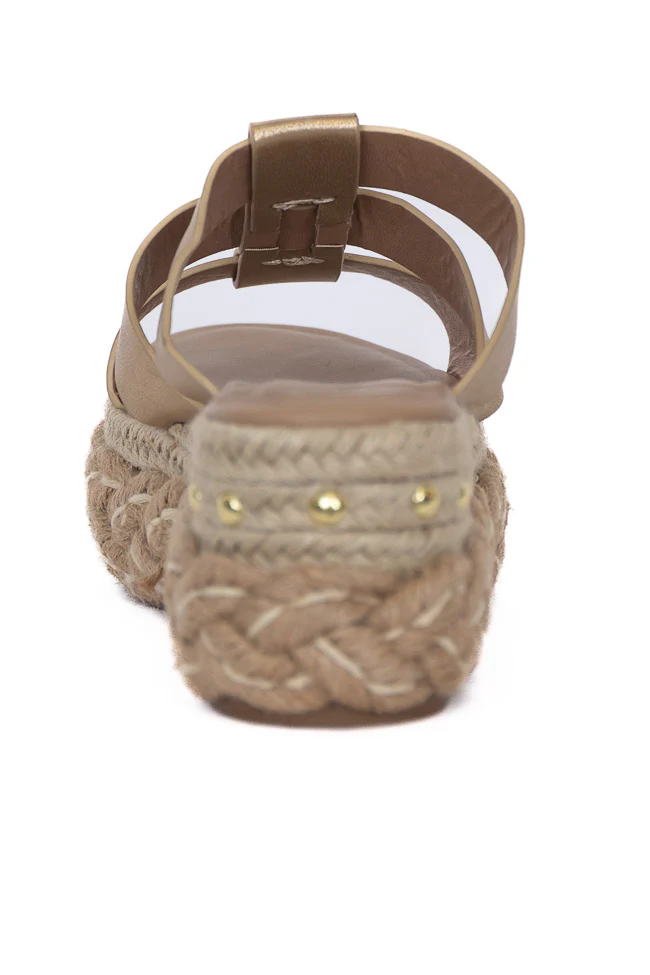 Sidney Gold Distress Slip-on Platform Sandals FINAL SALE - Terpint