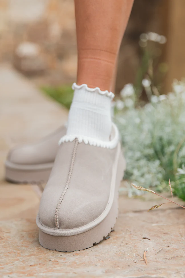 Gabbie Grey Embroidered Slippers FINAL SALE - Terpint
