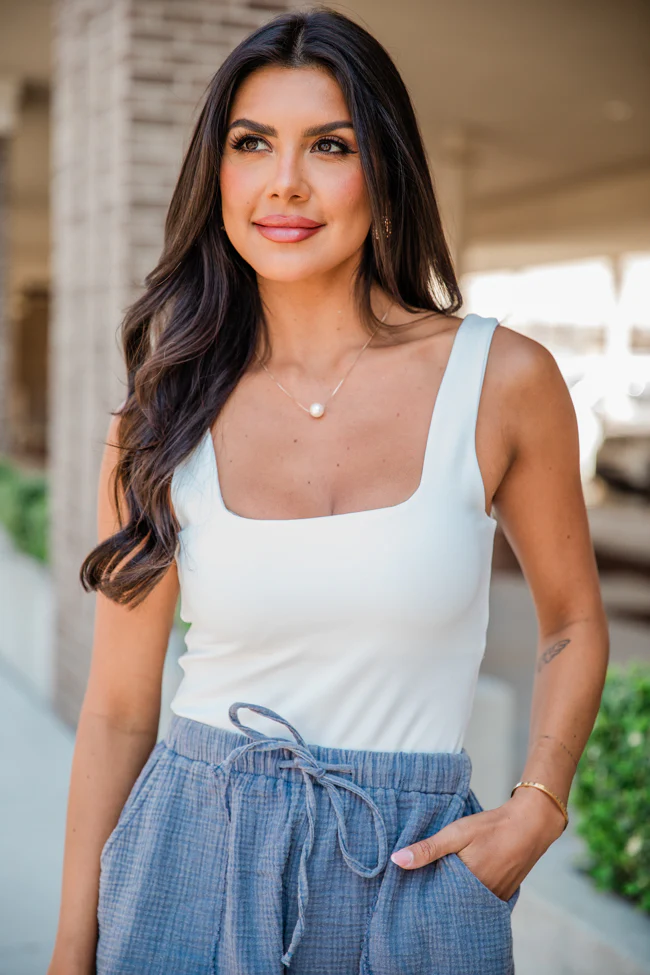 Sweetest Soul Ivory Square Neck Bodysuit FINAL SALE - Terpint