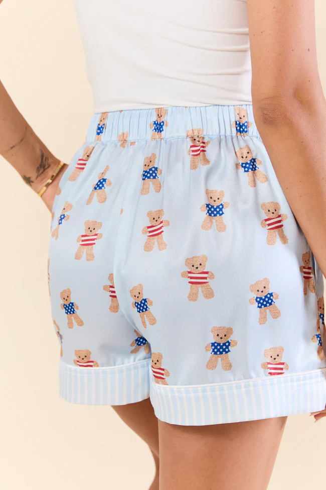 Bearly Asleep Teddy Bear Printed Pajama Shorts FINAL SALE - Terpint