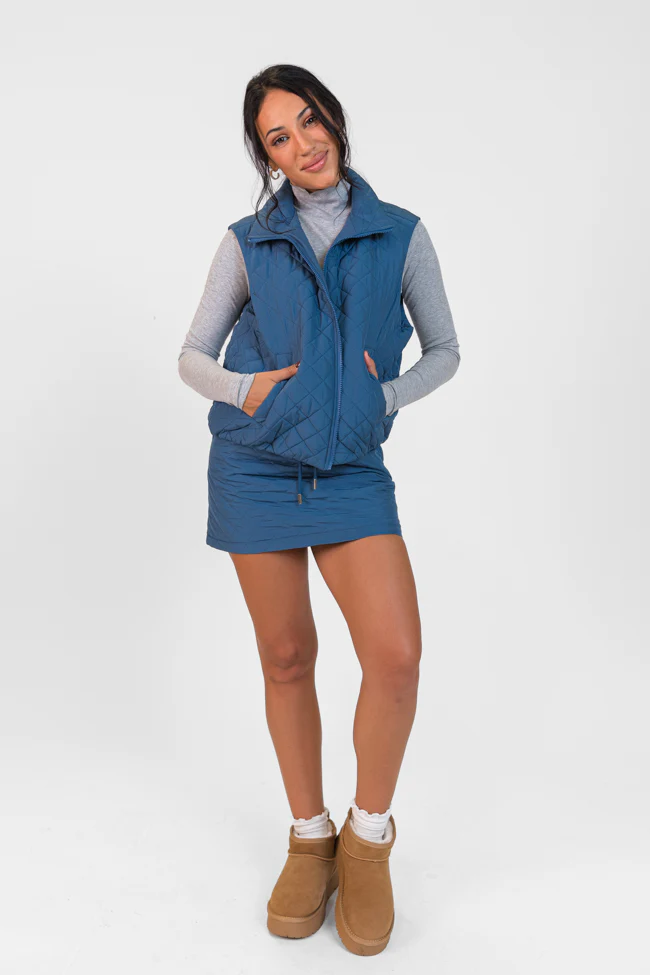 Colder Weather Blue Quilted Skort FINAL SALE - Terpint