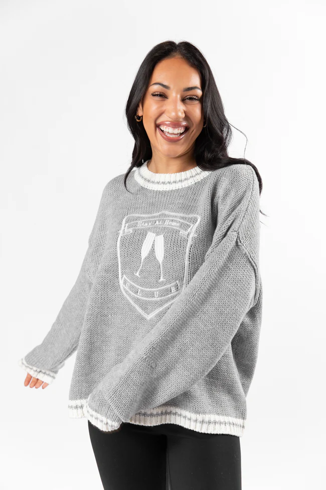 Stay At Home Club Grey Sweater FINAL SALE - Terpint
