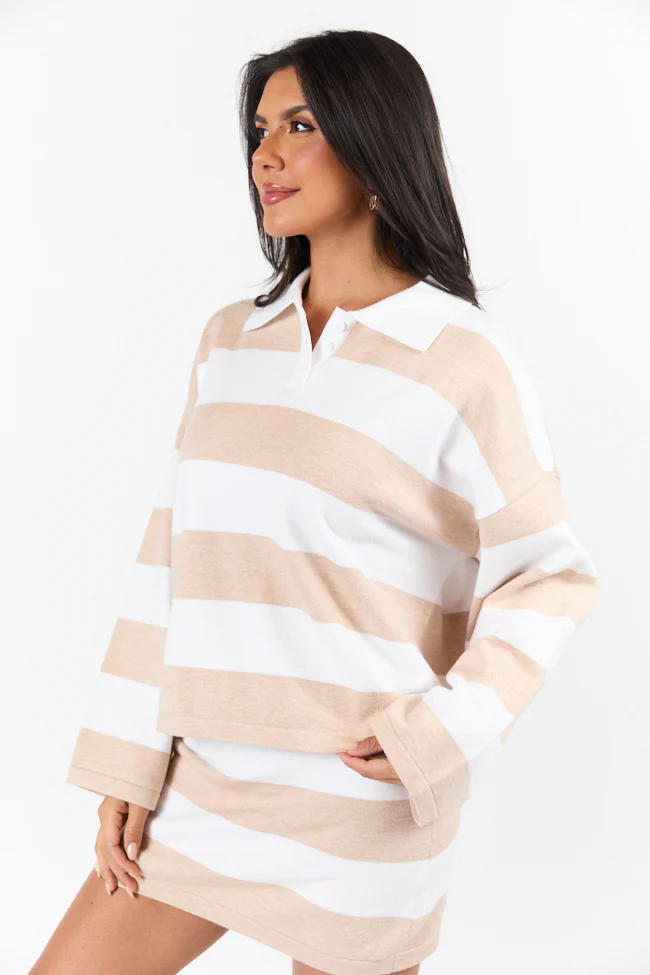 Seeing Double Neutral Striped Long Sleeve Sweater FINAL SALE - Terpint