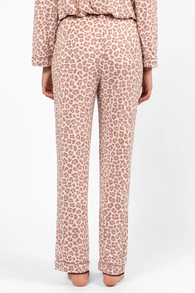 Under The Stars Neutral Leopard Pajama Pants FINAL SALE - Terpint
