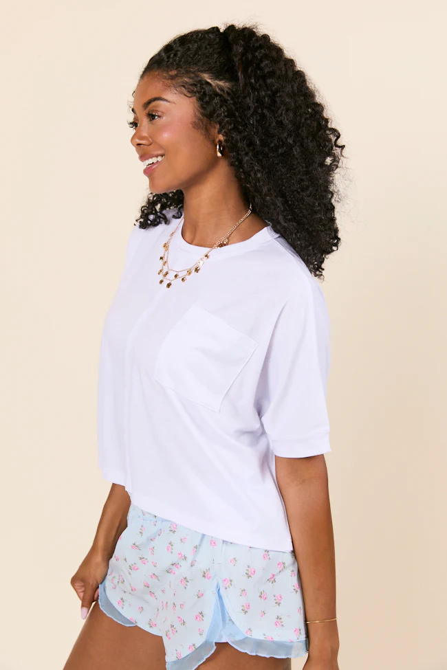 Darcy Short Sleeve Crop White Tee - Terpint