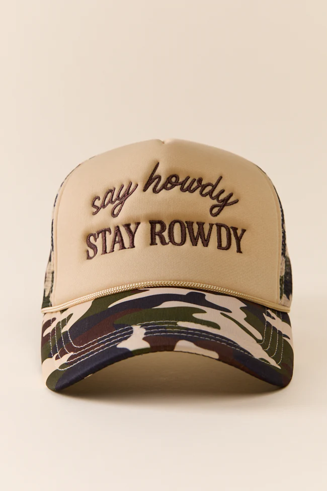 Say Howdy Camo Trucker Hat - Terpint
