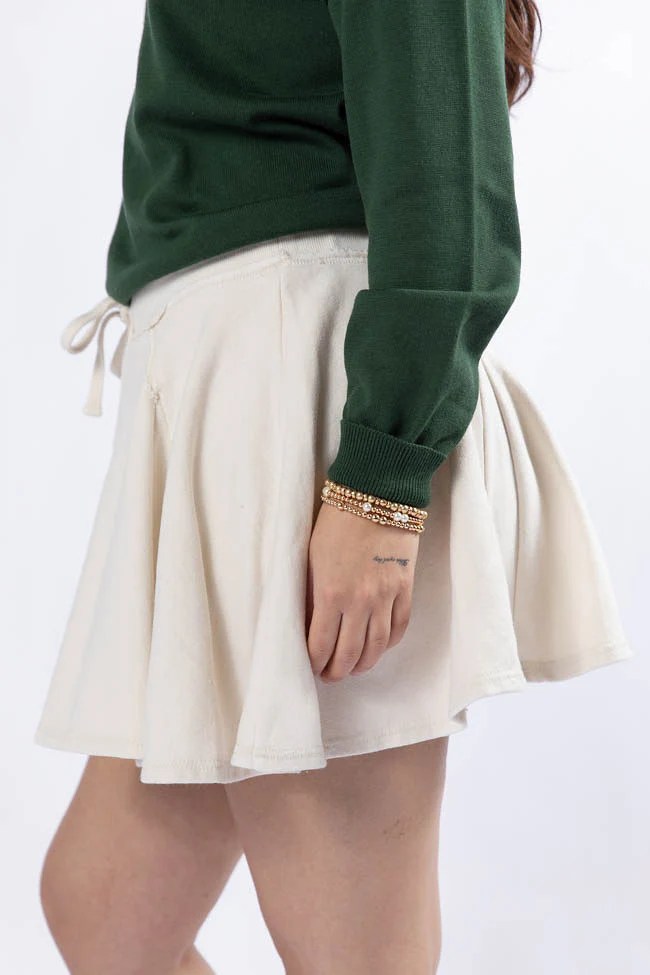 Where To Next Cream Knit Skort DOORBUSTER - Terpint