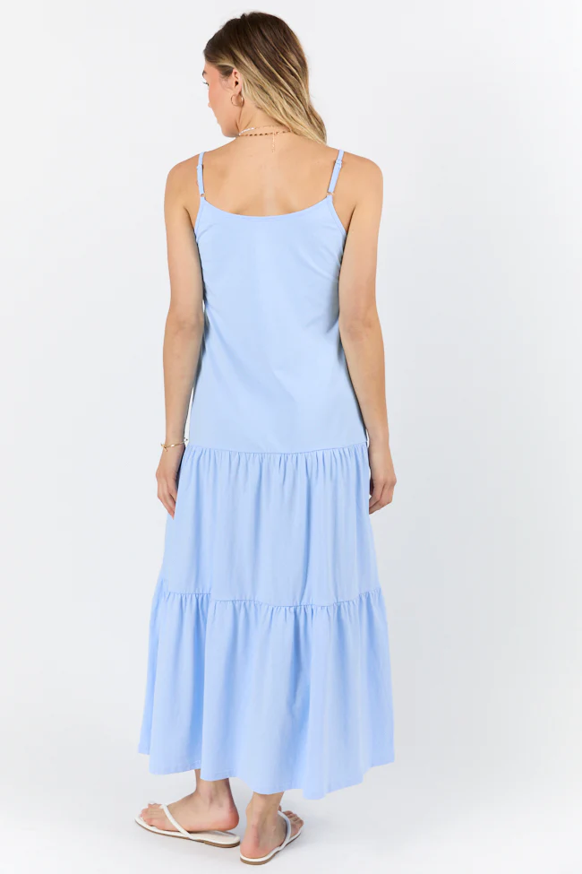 Sweet Melodies Blue Ribbed Knit Maxi Dress FINAL SALE - Terpint