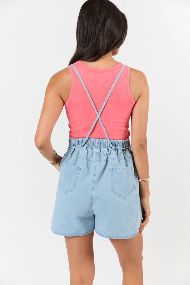 Better Perspective Blue Chambray Pull On Romper SALE - Terpint