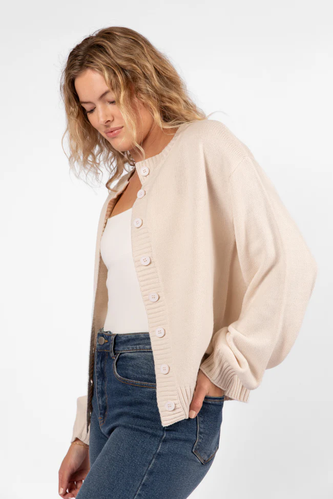 All We Have Beige Button Front Cardigan FINAL SALE - Terpint