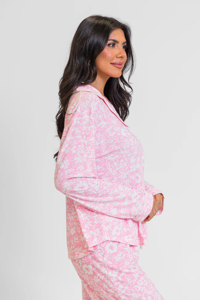 Good To Get Away In Kathy Floral Button Up Pajama Top FINAL SALE - Terpint
