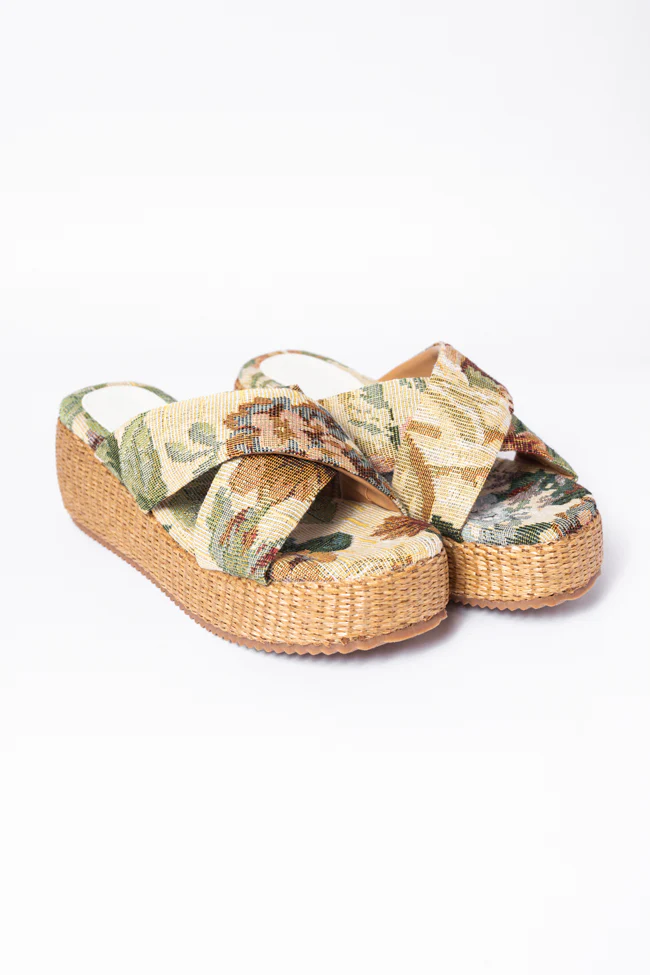 Belle Floral Platform Sandals - Terpint