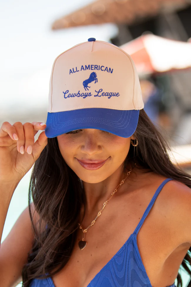 All American Cowboy League Blue Trucker Hat - Terpint