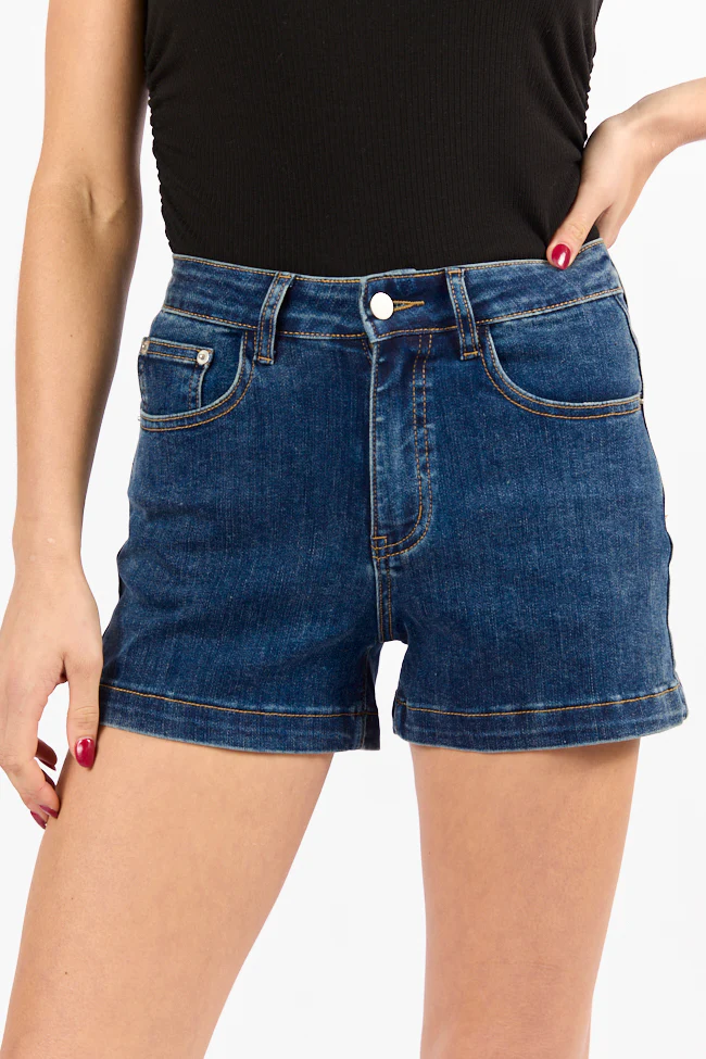 Come As You Are Dark Wash Relaxed Fit Denim Shorts DOORBUSTER - Terpint