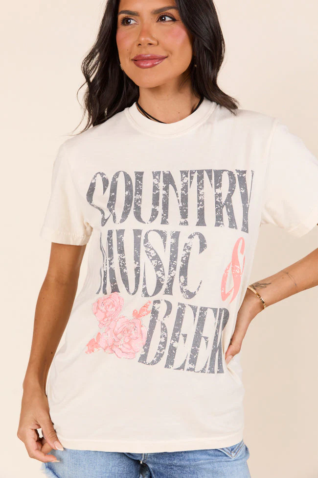Country Music & Beer Ivory Graphic Tee - Terpint