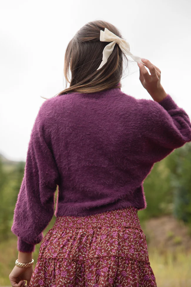 Beyond Me Plum Fuzzy Turtleneck Sweater FINAL SALE - Terpint