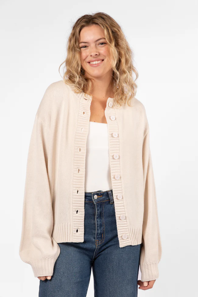 All We Have Beige Button Front Cardigan FINAL SALE - Terpint