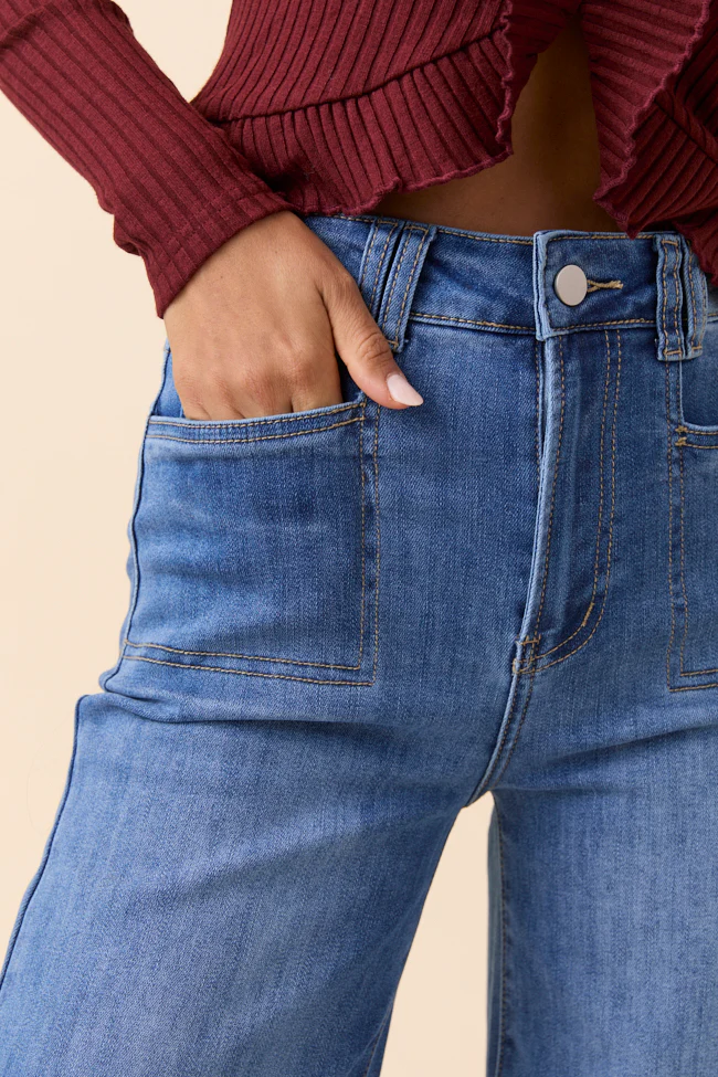 My Favorite Medium Wash Wide Leg Jeans - Terpint