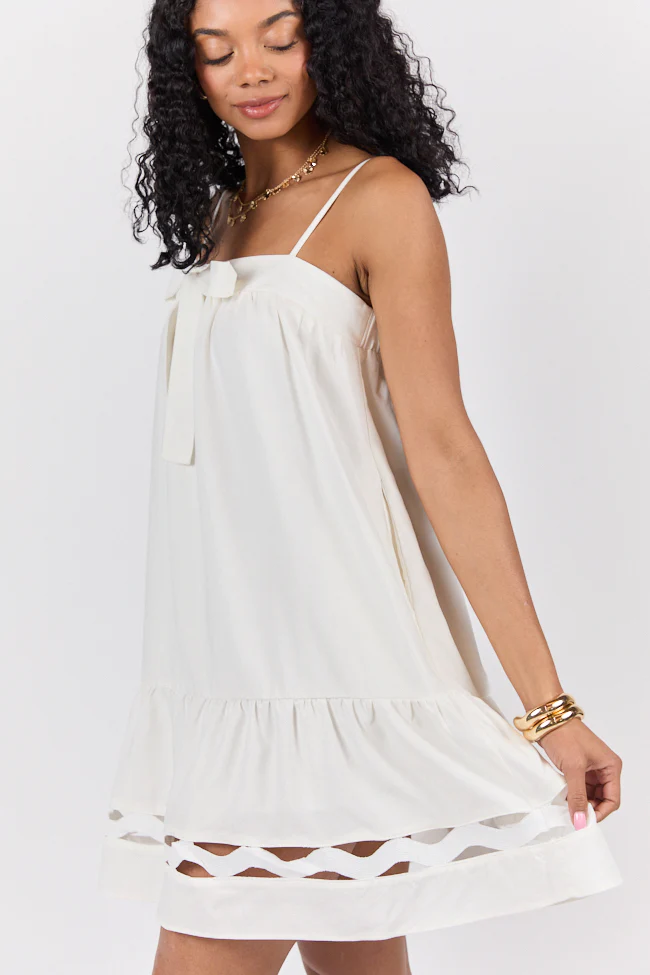 Saltwater Soul Ivory Lattice Mini Dress FINAL SALE - Terpint