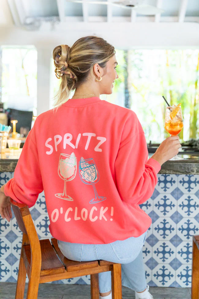 Cin Cin! Light Red Graphic Sweatshirt - Terpint