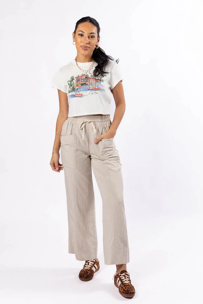 Switch It Up Beige Front Pocket Pull On Pants FINAL SALE - Terpint