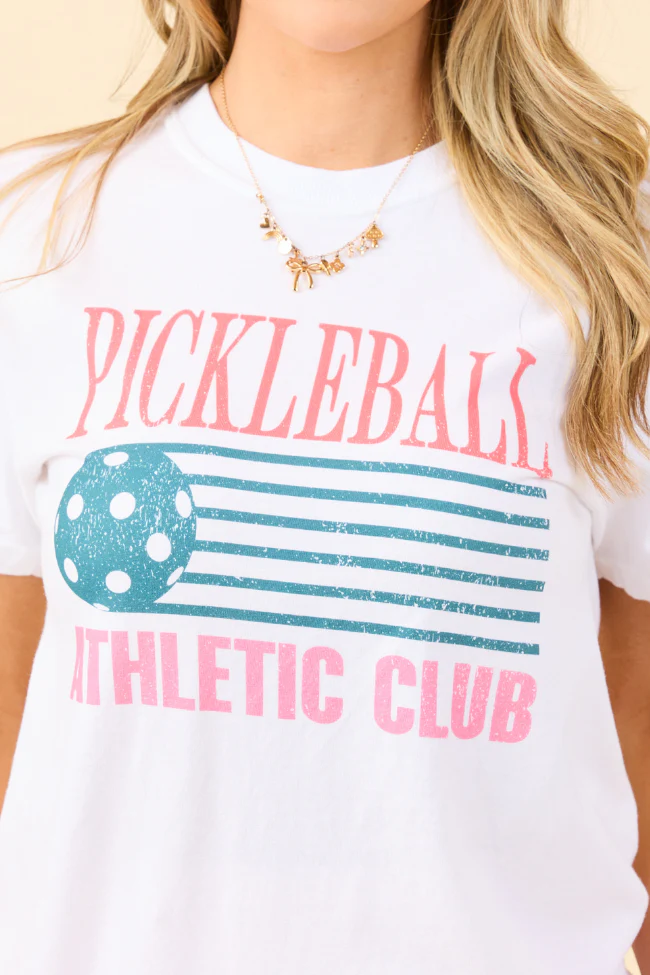 Pickleball Athletic Club White Graphic Tee - Terpint